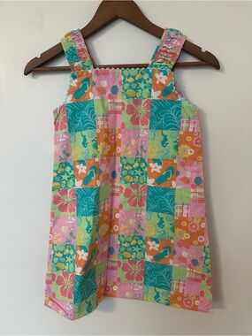 Hartstrings Reversible Girls Dress Plaid Patchwork Summer Size 8